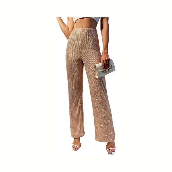 RedParrot Glitter Legging Goud - Dames Broek - Feest - Party - Glanzend thumbnail