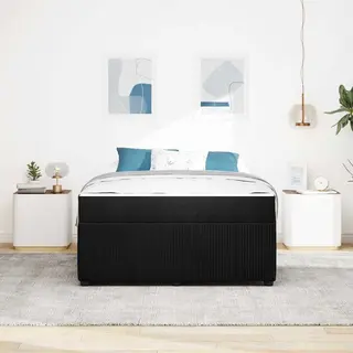 VidaXL Bettrahmen Mit Matratze Schwarz 140 X 200 Cm Stoff