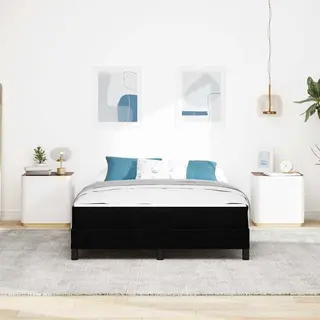 Boxspringbett Mit Matratze Schwarz 140 X 190 Cm Stoff Vidaxl
