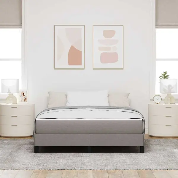 Boxspringbett Mit Matratze Taupe 140 X 190 Cm Stoff Vidaxl thumbnail
