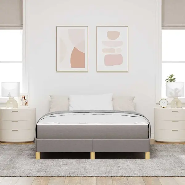 Boxspringbett Taupe, Braun 140 X 190 Cm Stoff, Ingenieurholz Vidaxl thumbnail