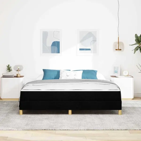 Boxspringbett Schwarz, Braun 180 X 200 Cm Stoff, Ingenieurholz Vidaxl thumbnail