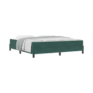 VidaXL Boxspring Bed Met Matras Donkergroen 180 X 200 Cm Stof