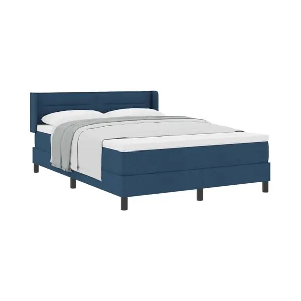 VidaXL Boxspringbett Mit Matratze Mit Kopfteil Blau 190 X 140 Cm Stoff thumbnail