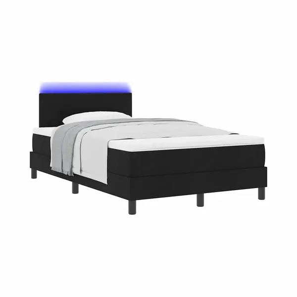 VidaXL Boxspring Bed Met Matras Met Led Zwart 120 X 200 Cm Stof thumbnail