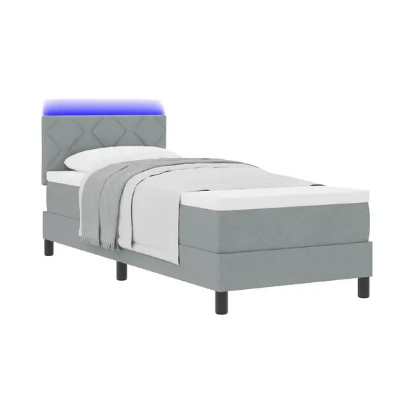Boxspringbett Mit Matratze Hellgrau 80 X 200 Cm Stoff Vidaxl thumbnail