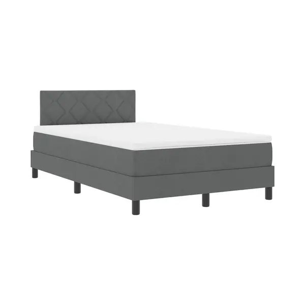 VidaXL Boxspringbett Mit Matratze Dunkelgrau 120 X 200 Cm Stoff thumbnail