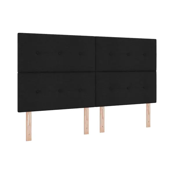 VidaXL Boxspringbett Mit Matratze Mit Led Schwarz 180 X 200 Cm Stoff thumbnail