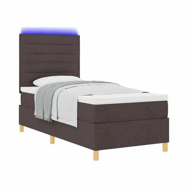 Boxspringbett Mit Matratze Dunkelbraun 90 X 190 Cm Stoff Vidaxl thumbnail