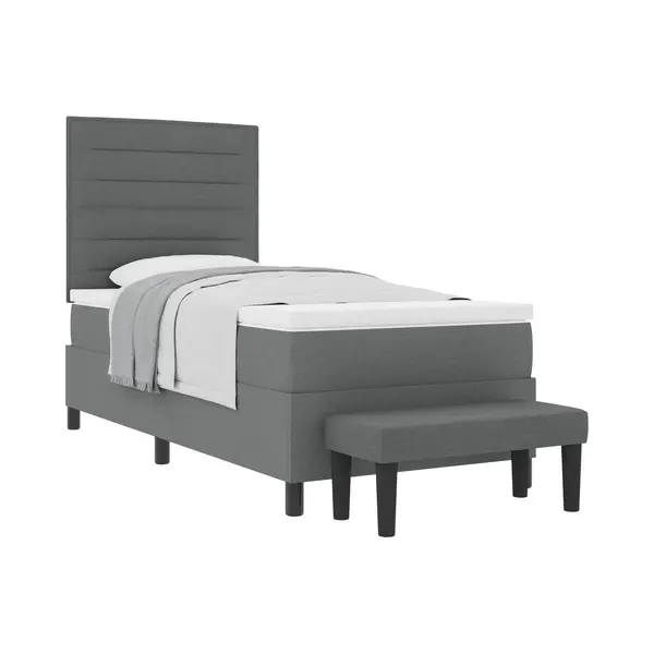 Boxspringbett Mit Matratze Dunkelgrau 100 X 200 Cm Stoff Vidaxl thumbnail