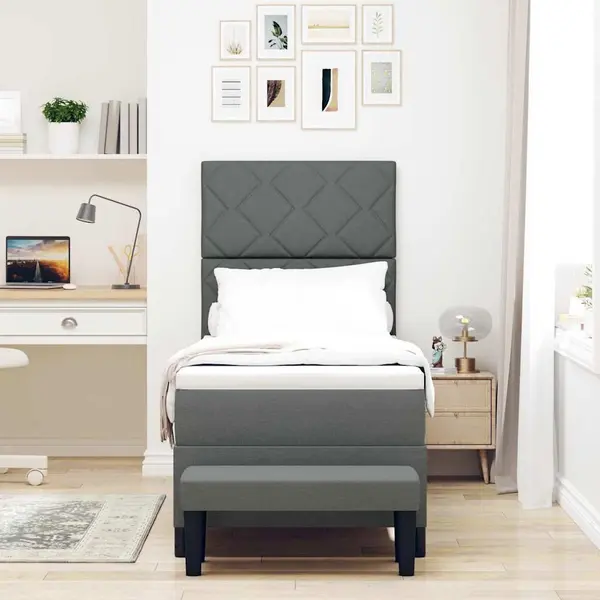 Boxspringbett Mit Matratze Dunkelgrau 80 X 200 Cm Stoff Vidaxl thumbnail