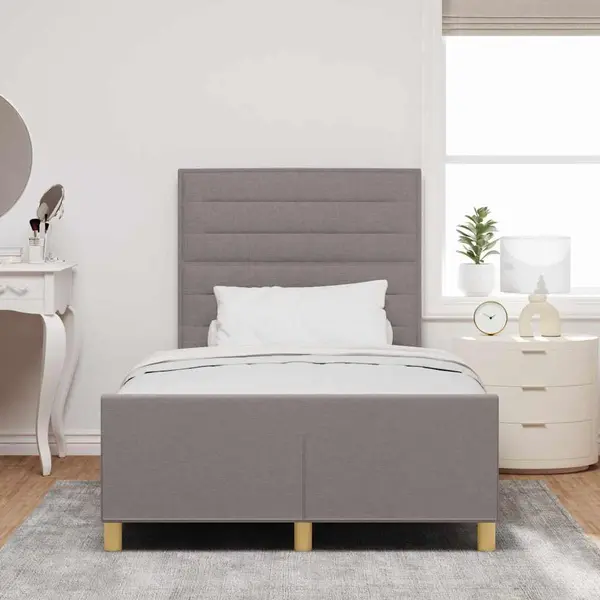Bettgestell Mit Kopfteil Taupe 120 X 200 Cm Stoff Vidaxl thumbnail