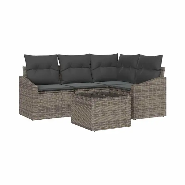 Garten Essgruppe Mit Kissen Mit Speicher 5 Pcs Hellgrau Vidaxl thumbnail