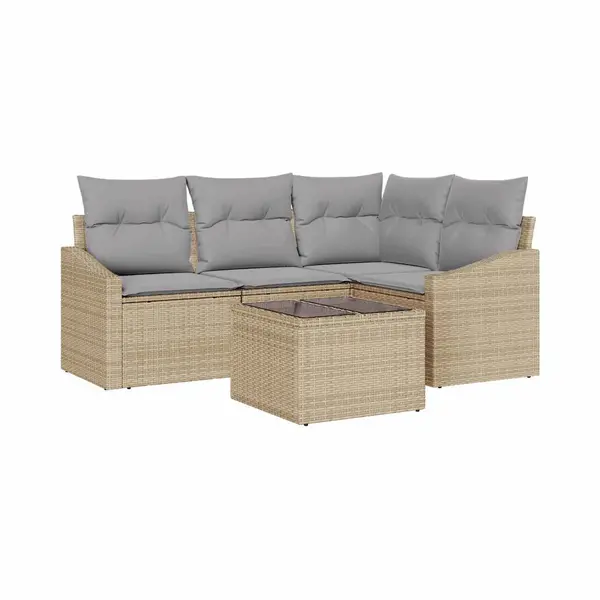 Garten Essgruppe Mit Kissen Mit Speicher 5 Pcs Beige, Hellgrau Vidaxl thumbnail
