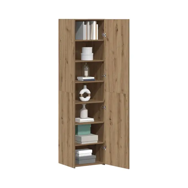 VidaXL Highboard 2 Pcs Artisan Oak 45 X 42.5 X 185 Cm, Ample Storage, Rectangular Modern Highboard Furniture, Functional Room, Stylish Organization thumbnail