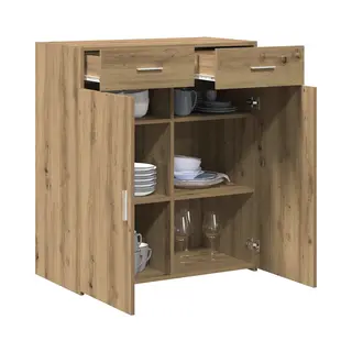 Badschrank Eiche Handwerklich 80 X 42, 5 X 93, 5 Cm Holzwerkstoff Vidaxl