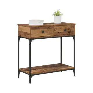 VidaXL Konsolentisch Mit Regal Altholz 75 X 34.5 X 75 Cm Holzwerkstoff