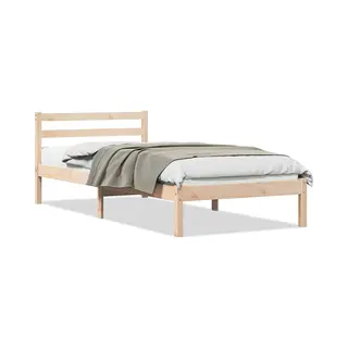 Bettgestell Mit Kopfteil Braun 210 X 90 Cm Massivholz Kiefer Vidaxl