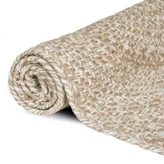 Bereichsteppiche Natürlich Und Weiß 140 X 200 Cm Jute Vidaxl