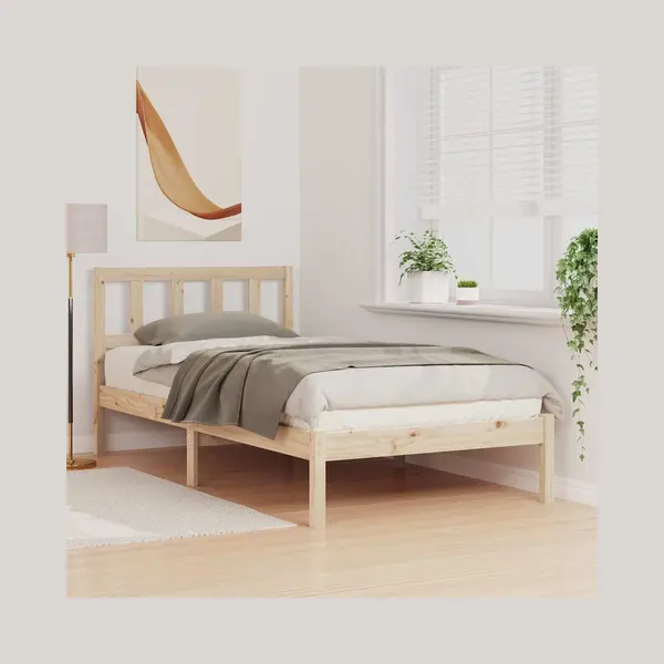VidaXL Bedframe Met Hoofdeinde Bruin 75 X 190 Cm Massief Grenenhout thumbnail