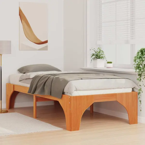 VidaXL Bettrahmen Braun 80 X 200 Cm Massives Kiefernholz thumbnail