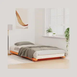 VidaXL Bodenbettgestell Wachsbraun 90 X 220 Cm Massivholz Kiefer