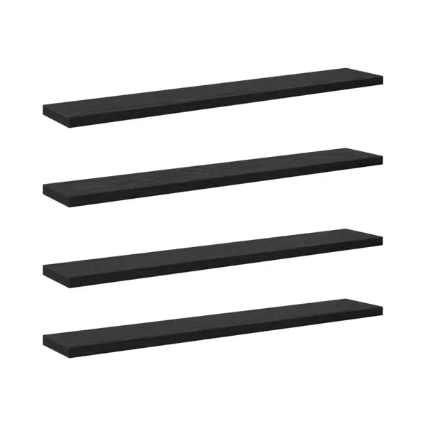 Bookshelf Shelves - 4 Pack In Black Oak, 60x10x1.5 Cm - Made From Engineered Wood Vidaxl thumbnail