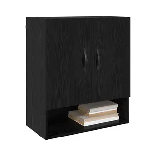 VidaXL Wandkast Zwart Eiken 60 X 31 X 70 Cm Bewerkt Hout