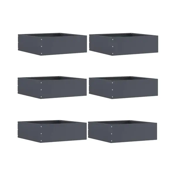 Raseneinfassung 6 Pcs Anthrazit 40 X 40 X 13 Cm Stahl Vidaxl thumbnail