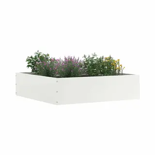 VidaXL Raseneinfassung Weiß 50 X 50 X 13 Cm Stahl