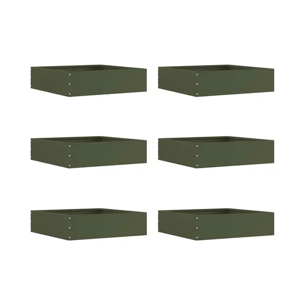 Raseneinfassung 6 Pcs Olive Grün 50 X 50 X 13 Cm Stahl Vidaxl thumbnail