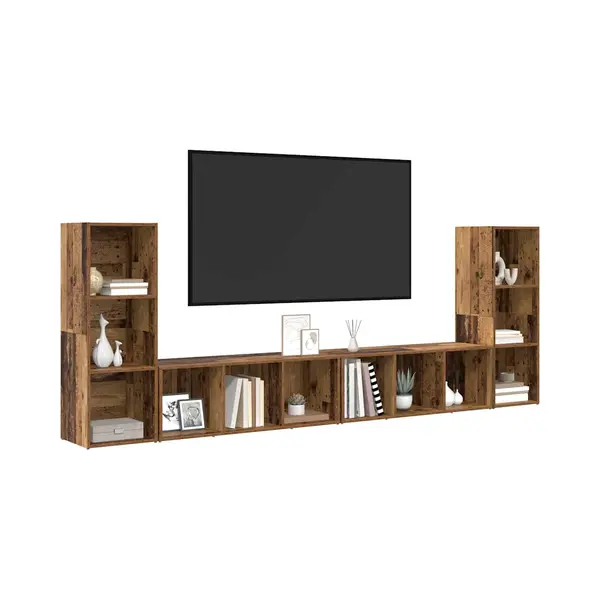 VidaXL Tv-Schrankset 4 Pcs Altholz 37 X 35 X 107 Cm Holzwerkstoff thumbnail