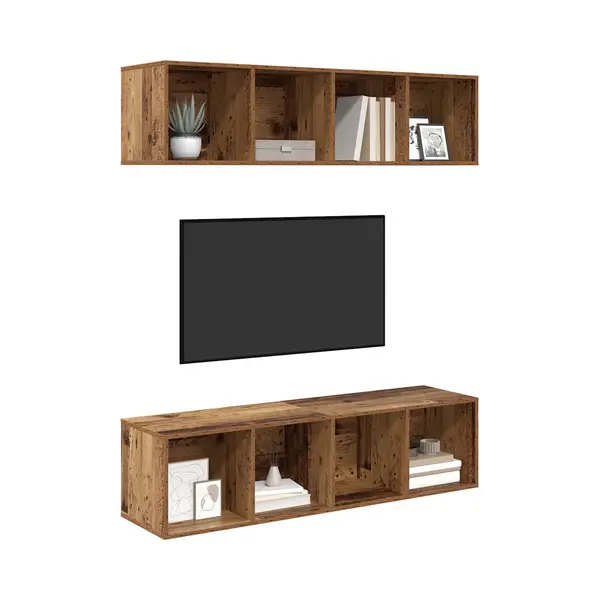 Vidaxl - Tv-schrank-set 2 Pcs Altholz 37 X 37 X 142, 5 Cm Holzwerkstoff thumbnail