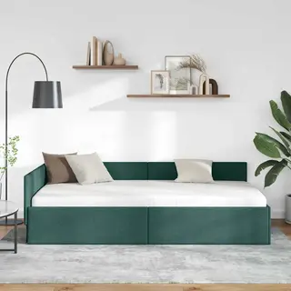 Corner Bed Frame With Headboard Dark Green 80 X 200 Cm Vidaxl