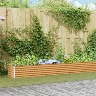 VidaXL Verhoogde Plantenbak Lichtbruin 970 X 50 X 36 Cm Gegevens Staal