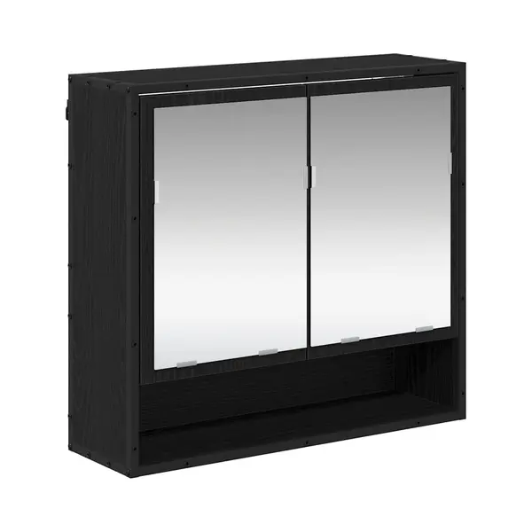 VidaXL Wandregal Mit Regal Schwarz Eichen-Optik 65 X 20 X 60 Cm thumbnail