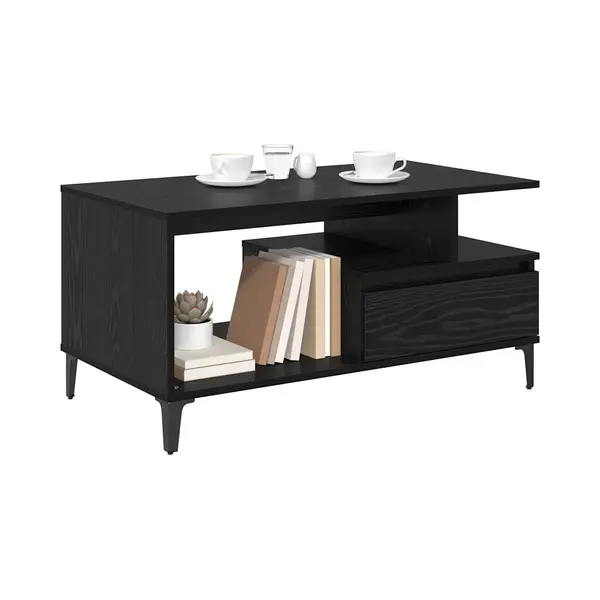 Couchtisch Schwarz Eichen-optik 90 X 49 X 45 Cm Holzwerkstoff Vidaxl thumbnail