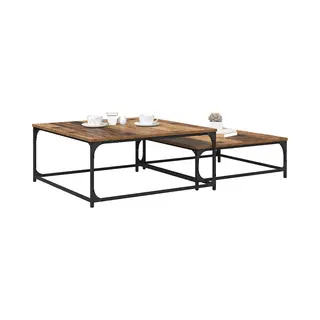 VidaXL Couchtisch 2 Pcs Altholz Holzwerkstoff