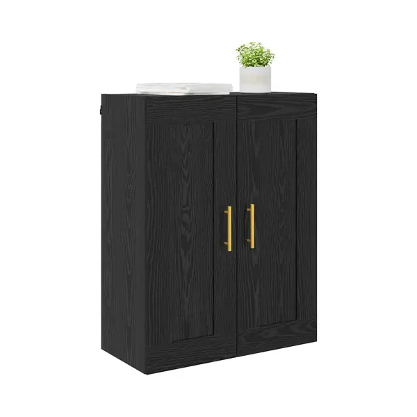 Wandschrank Schwarz Eichen-optik 69, 5 X 34 X 90 Cm Vidaxl thumbnail