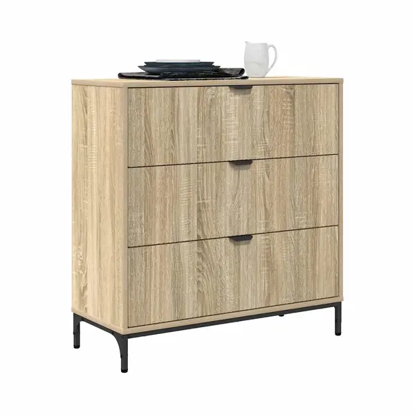 VidaXL Sideboard Sonoma-Eiche 79, 5 X 33 X 82 Cm Holzwerkstoff thumbnail