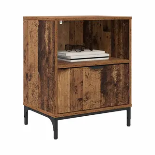 VidaXL Nachttisch Mit Schubladen Altholz 49 X 36 X 61 Cm Holzwerkstoff