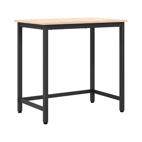 VidaXL Tisch Natur 80 X 50 X 77 Cm Ingenieure Holz Und Stahl thumbnail