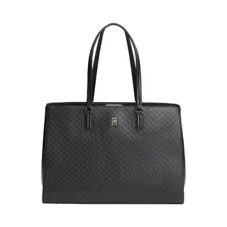 Tommy Hilfiger Tragetasche Th Daily Tote Mono, Damen Handtasche, Schultertache Mit Allover-Th-Logoprägung
