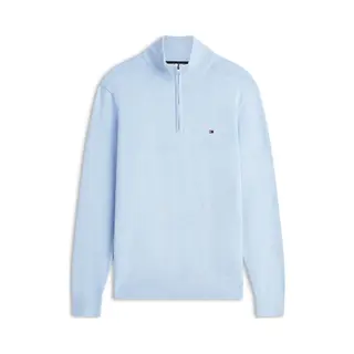 Tommy Hilfiger Half Zip Pullover Essential Hellblau - Größe Xxl