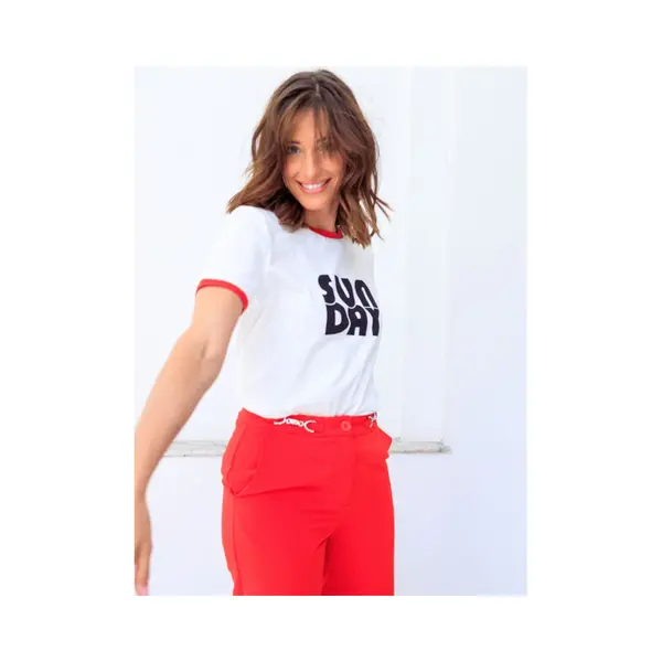 Ivy Beau Semma Tops - Off White/Red - Maat 40 thumbnail