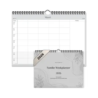 Systemyze Familieplanner Basic 2026 - Planner - Weekplanner - Gezinsplanner - Family Planner - 13 Maanden - Grijs