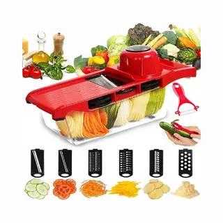 Borvat® Soroh® - CommerceDeals - Alles In 1 Mandoline Rvs - Keukensnijder - Groentesnijder Roestvrij Staal - Snijmachine - Rasp - Persen - Mandolines -