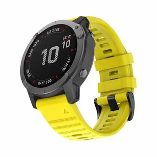 By Qubix - 26mm Quickfit - Siliconen Bandje - Geel - Geschikt Voor Garmin Instinct 3 - 50mm - Geschikt Voor Garmin Bandje