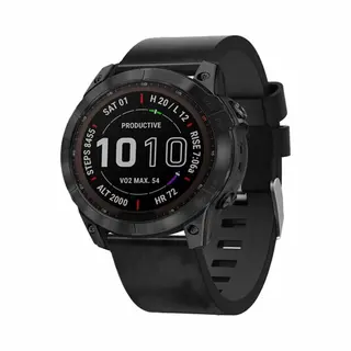 By Qubix - 26mm Quickfit - Leren Bandje - Zwart - Geschikt Voor Garmin Instinct 3 - 50mm - Geschikt Voor Garmin Bandje
