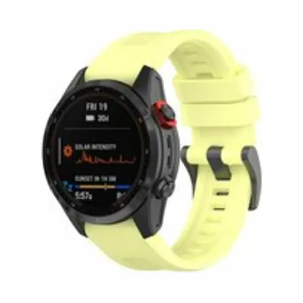 By Qubix - 26mm Quickfit - Siliconen Sportbandje - Geel - Geschikt Voor Garmin Instinct 3 - 50mm - Geschikt Voor Garmin Bandje thumbnail